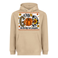 Mushroom With God All Things Are Possible Heavyweight Hoodie - CowhideDigitalArt
