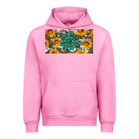 Fuchsia Pink gemtone and sunflowers license plate Urban Hoodie - Artiststas