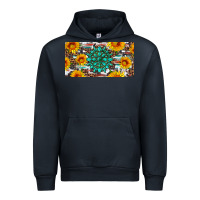 Navy gemtone and sunflowers license plate Urban Hoodie - Artiststas
