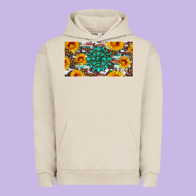 Gemtone And Sunflowers License Plate Urban Hoodie Designed By Artiststas