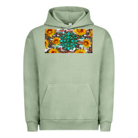 Pigment Oil Green gemtone and sunflowers license plate Urban Hoodie - Artiststas