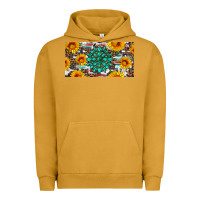 Pigment Peanut Butter gemtone and sunflowers license plate Urban Hoodie - Artiststas