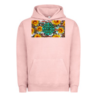 Pigment Salmon gemtone and sunflowers license plate Urban Hoodie - Artiststas