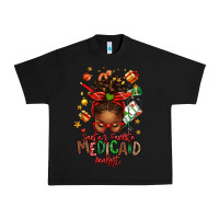 Black Santa's Favorite Medicaid Analyst Afro Messy Bun Urban Heavy Tee - texasbilliewilder