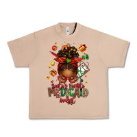 Burro Santa's Favorite Medicaid Analyst Afro Messy Bun Urban Heavy Tee - texasbilliewilder