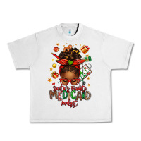 Lunar Rock Santa's Favorite Medicaid Analyst Afro Messy Bun Urban Heavy Tee - texasbilliewilder