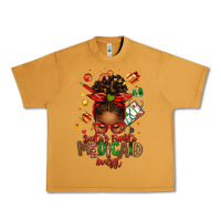 Peanut Butter Santa's Favorite Medicaid Analyst Afro Messy Bun Urban Heavy Tee - texasbilliewilder