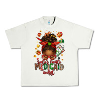Pistachio Santa's Favorite Medicaid Analyst Afro Messy Bun Urban Heavy Tee - texasbilliewilder