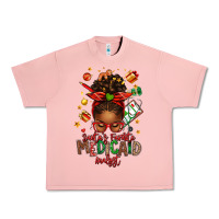 Salmon Santa's Favorite Medicaid Analyst Afro Messy Bun Urban Heavy Tee - texasbilliewilder