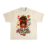 Sandshell Santa's Favorite Medicaid Analyst Afro Messy Bun Urban Heavy Tee - texasbilliewilder