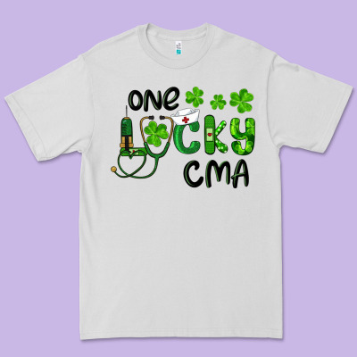 One Lucky Certified Medical Assistant Cma Premium Tee Designed By Ranaportraitstore