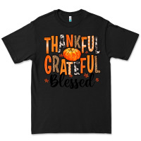 Black Thankful Grateful Blessed Premium Tee - MaliasSmallBusiness