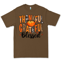 Cacao Thankful Grateful Blessed Premium Tee - MaliasSmallBusiness