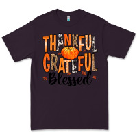 Plum Thankful Grateful Blessed Premium Tee - MaliasSmallBusiness