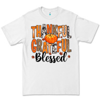 White Thankful Grateful Blessed Premium Tee - MaliasSmallBusiness