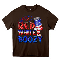 Chocolate Brown red white boozy Heavy Core Tee - NancyCooperArtShop
