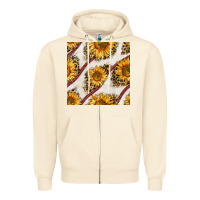 Sandshell baseball sunflowers and leopard seamless pattern Zipper Hoodie - BundleAndBundleShop