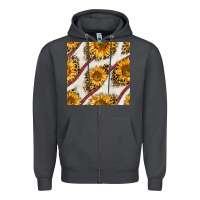 Smoke baseball sunflowers and leopard seamless pattern Zipper Hoodie - BundleAndBundleShop
