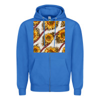 True Royal baseball sunflowers and leopard seamless pattern Zipper Hoodie - BundleAndBundleShop