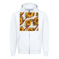 White baseball sunflowers and leopard seamless pattern Zipper Hoodie - BundleAndBundleShop