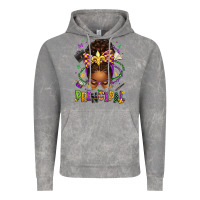 Mardi Gras Principal Afro Messy Bun Vintage Hoodie | Teevron