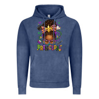 Vintage Denim mardi gras principal afro messy bun Vintage Hoodie - texasbilliewilder