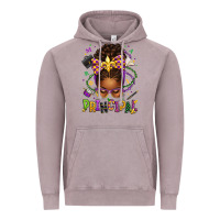 Vintage Zinc mardi gras principal afro messy bun Vintage Hoodie - texasbilliewilder