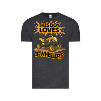 Vintage Black Kids Atv Outfit 4 Wheeler Mudding Gift- Boys Four Wheeler Vintage Tee - minhPixels