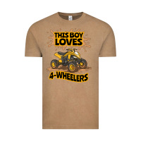 Vintage Coffee Kids Atv Outfit 4 Wheeler Mudding Gift- Boys Four Wheeler Vintage Tee - minhPixels