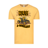 Vintage Mustard Kids Atv Outfit 4 Wheeler Mudding Gift- Boys Four Wheeler Vintage Tee - minhPixels