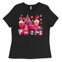 Pink Christmas Gnomes Truck Ladies Tee | Teevron