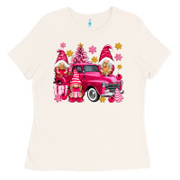 Bone Pink christmas gnomes truck Ladies Tee - NancyCooperArtShop