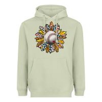 Matcha Baseball Sunflower Heavyweight Hoodie - CowhideDigitalArt