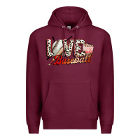 Burgundy love baseball Premium Hoodie - FaDigitalArtStudio