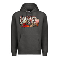 Charcoal Heather love baseball Premium Hoodie - FaDigitalArtStudio