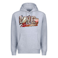 Heather Grey love baseball Premium Hoodie - FaDigitalArtStudio