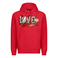 Red love baseball Premium Hoodie - FaDigitalArtStudio