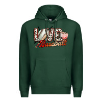 Sports Green love baseball Premium Hoodie - FaDigitalArtStudio