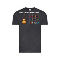 Vintage Black Guitars How it Started How It's Going Guitar Players Funny Vintage Tee - minhPixels