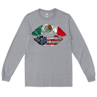 Heather Grey mexico usa lips Long Sleeve Tee - TumblerDesignByShophia
