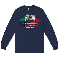 Navy mexico usa lips Long Sleeve Tee - TumblerDesignByShophia