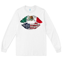 White mexico usa lips Long Sleeve Tee - TumblerDesignByShophia