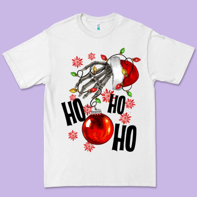 Ho Ho Ho Skeleton Premium Tee Designed By Nancycooperartshop