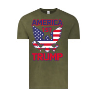 Vintage Olive Trump America First Eagle Vintage Tee - Bettercallsaul