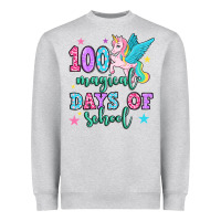 Heather Grey hundred magical days of school unicorn Heavyweight Sweatshirt - OliviaCreatesArt