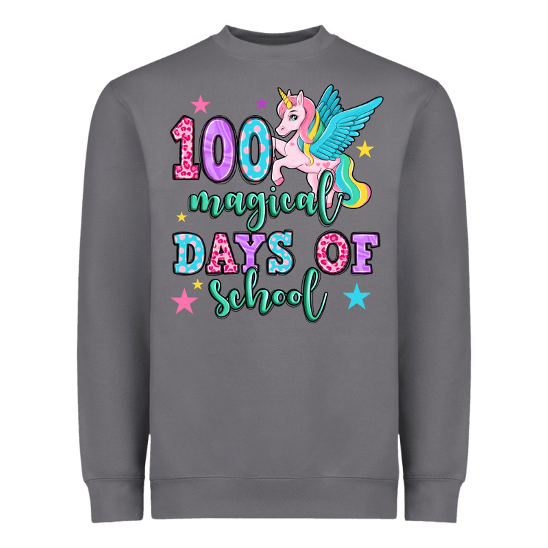 Hundred Magical Days Of School Unicorn Heavyweight Sweatshirt by OliviaCreatesArt | Teevron
