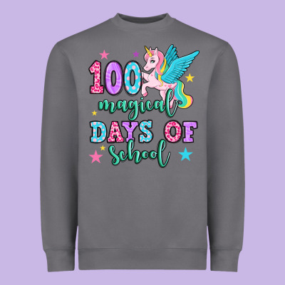 Hundred Magical Days Of School Unicorn Heavyweight Sweatshirt Designed By Oliviacreatesart