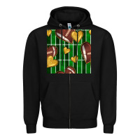 Black american football field and hearts seamless pattern Zipper Hoodie - BundleAndBundleShop