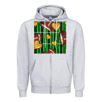 Heather Grey american football field and hearts seamless pattern Zipper Hoodie - BundleAndBundleShop
