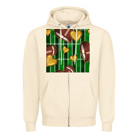 Sandshell american football field and hearts seamless pattern Zipper Hoodie - BundleAndBundleShop